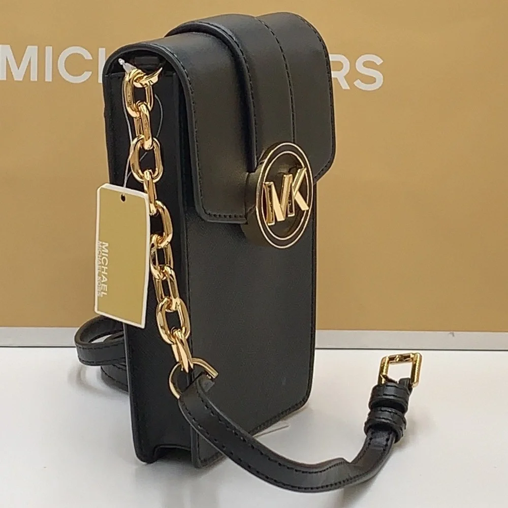 MICHAEL KORS Carmen NS Small Phone Crossbody Bag Black color - Picture 13 of 16